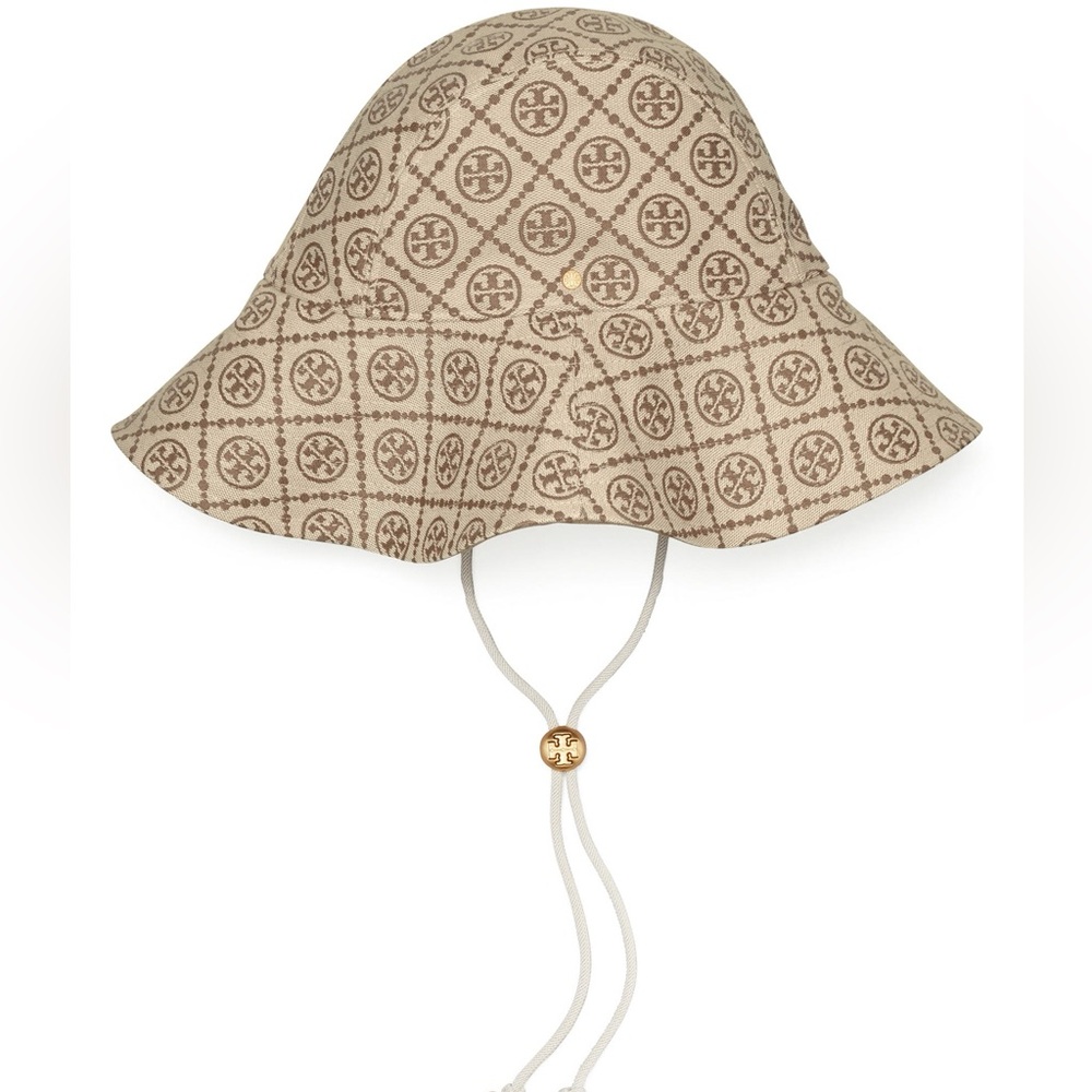 Tory Burch T-Monogram Bucket Hat Color: Hazel Size: M/L